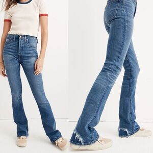 Madewell Rivet Thread Skinny Flare Jeans Size 29 Style H8635 Distress Cuff Denim